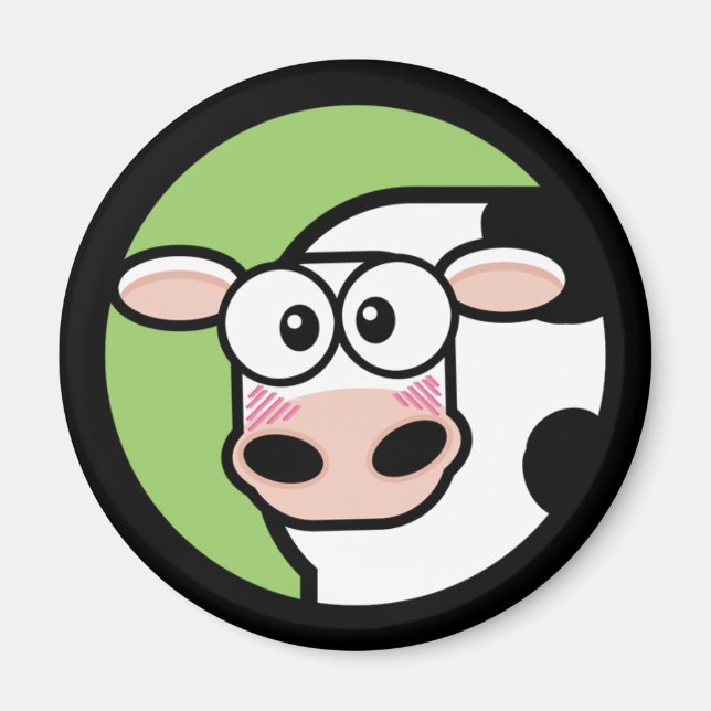Cartoon Cow Customisable Magnet (Front)