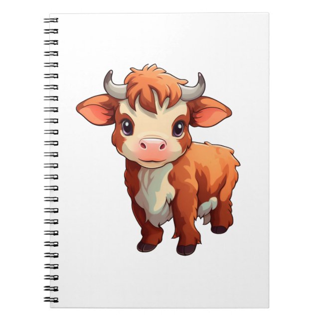 Cartoon cow illustration notebook (Front)