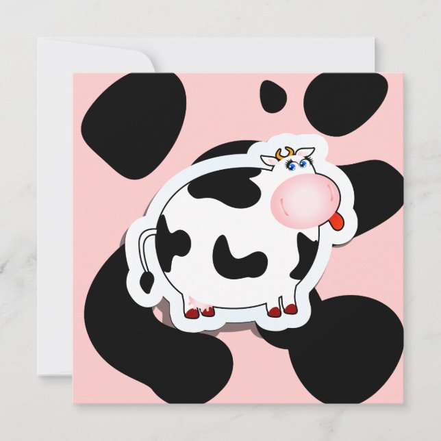 Cartoon cow, invitation (Front)