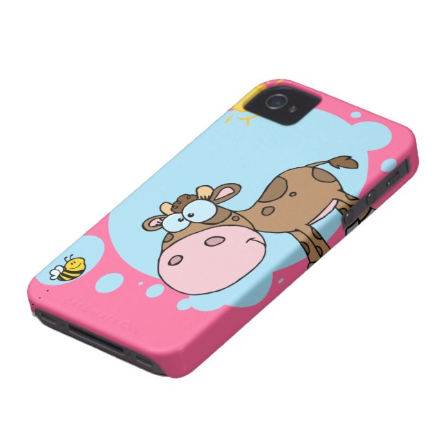 Cartoon Cow iPhone 4 Case (Bottom)