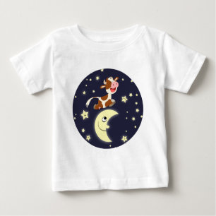 Cartoon Cow Jumping Over The Moon Baby T-Shirt