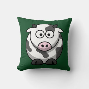 Cartoon Cow on Green Cushion