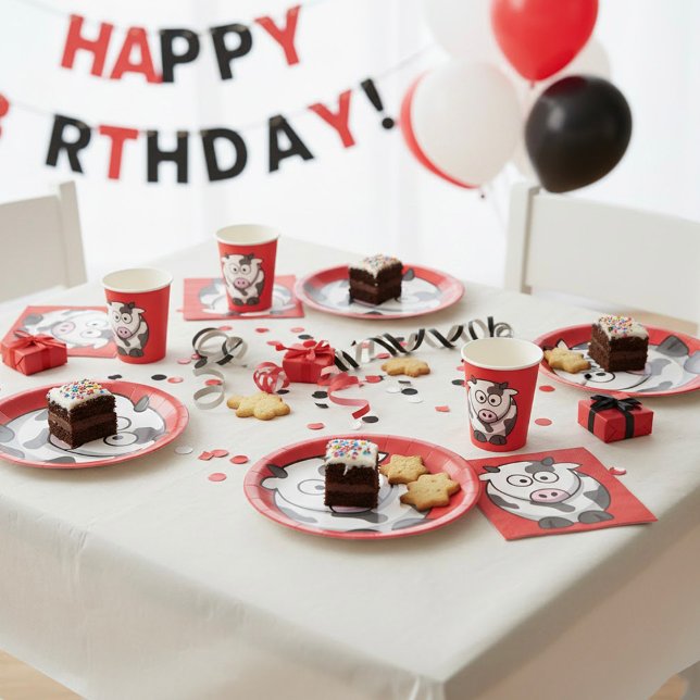 Cartoon Cow Paper Plates (Creator Uploaded)