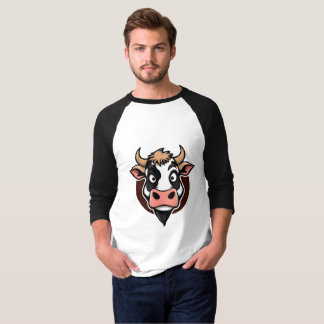 Cartoon Cow Print Design T-Shirt