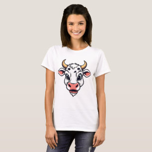 Cartoon Cow Print Design T-Shirt