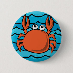 Cartoon Crab 6 Cm Round Badge
