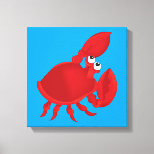 Cartoon crab canvas print