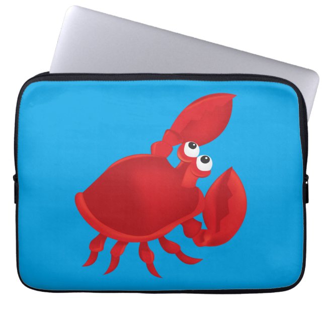 Cartoon crab laptop sleeve (Front)