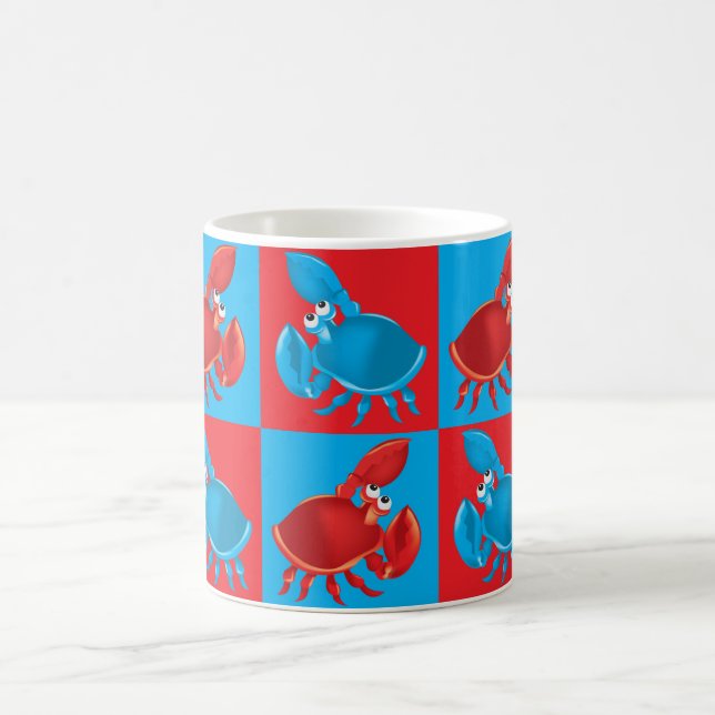 Cartoon crab mosaic coffee mug (Center)