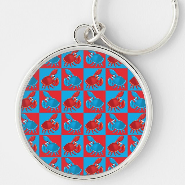 Cartoon crab mosaic key ring (Front)