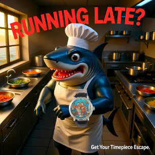 Cartoon Crab Reading in Underwater-themed Bathroom Watch