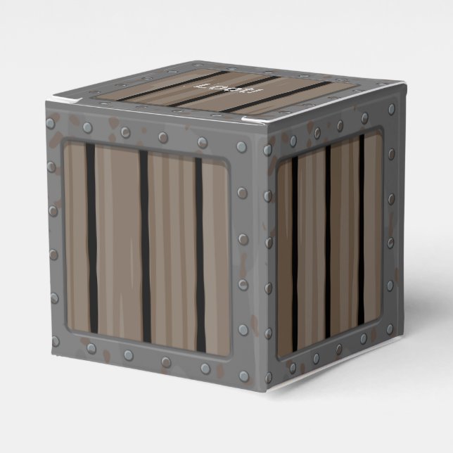 Cartoon Crate Favour Box (Front Side)