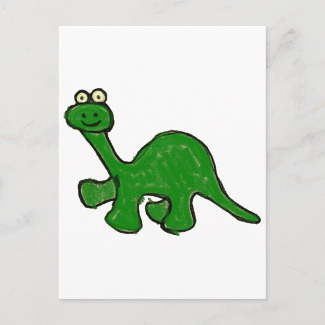 Cartoon Crayon Brontosaurus Collection Postcard (Front)