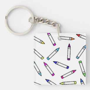 Cartoon Crayon Pattern Key Ring