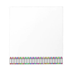 Cartoon Crayon Pattern Notepad
