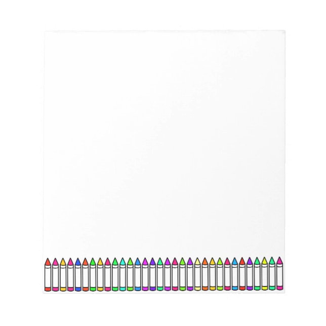 Cartoon Crayon Pattern Notepad (Front)
