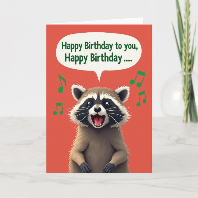 Cartoon Creature Birthday Card (Front)