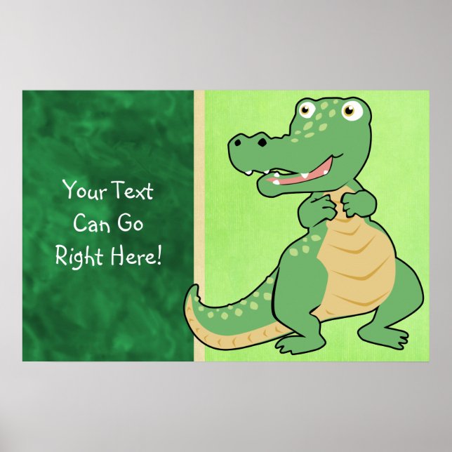 Cartoon Crocodile Poster Print (Front)