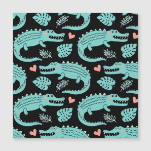 Cartoon crocodiles, cute seamless pattern.