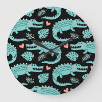 Cartoon crocodiles, cute seamless pattern.