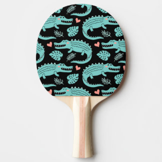 Cartoon crocodiles, cute seamless pattern. ping pong paddle