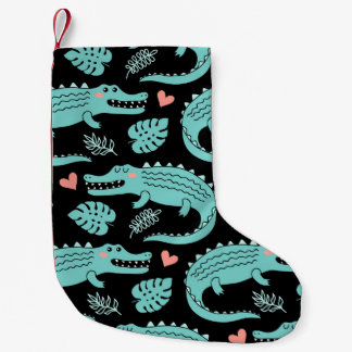 Cartoon crocodiles, cute seamless pattern. small christmas stocking