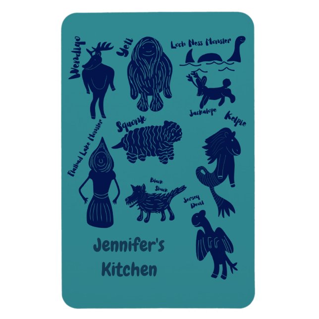 Cartoon Cryptids Cryptozoology Guide Personalised  Magnet (Vertical)