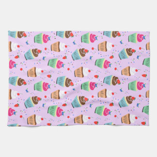 Cartoon cupcake pattern sweet dessert bakery tea towel
