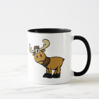 Cartoon Curious moose | choose background colour