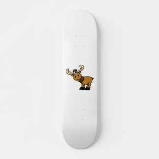 Cartoon Curious moose | choose background colour Skateboard