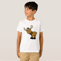 Cartoon Curious moose | choose background colour