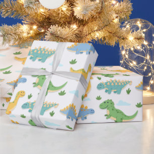 Cartoon Cute Dinosaur Party Wrapping Paper
