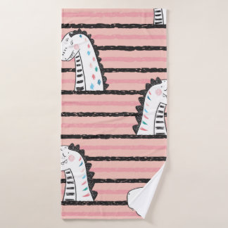 Cartoon Cute Dinosaurs vintage Seamless pattern. C Bath Towel