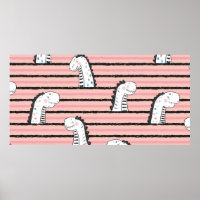 Cartoon Cute Dinosaurs vintage Seamless pattern. C