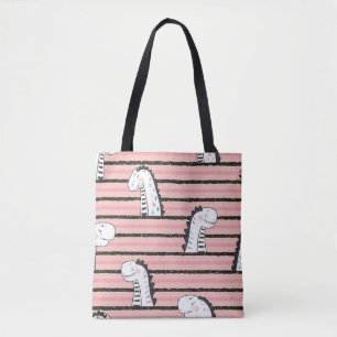Cartoon Cute Dinosaurs vintage Seamless pattern. C Tote Bag