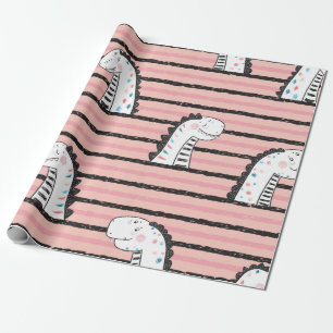 Cartoon Cute Dinosaurs vintage Seamless pattern. C Wrapping Paper