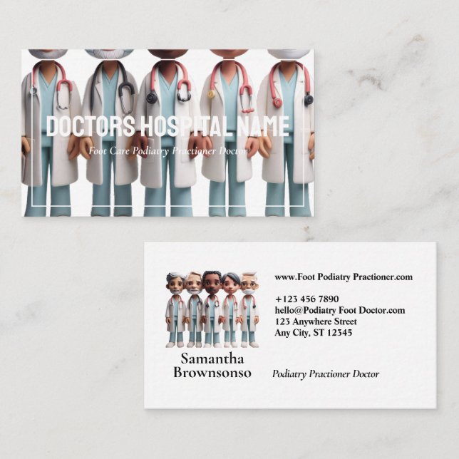 Cartoon Cute Doctor Business Card (Front/Back)