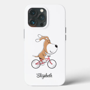 Cartoon Cute Dog Puppy Kick Scooter Scooting iPhone 13 Pro Case