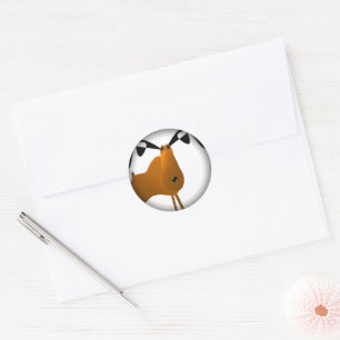 Cartoon Cute Funny Moose Classic Round Sticker