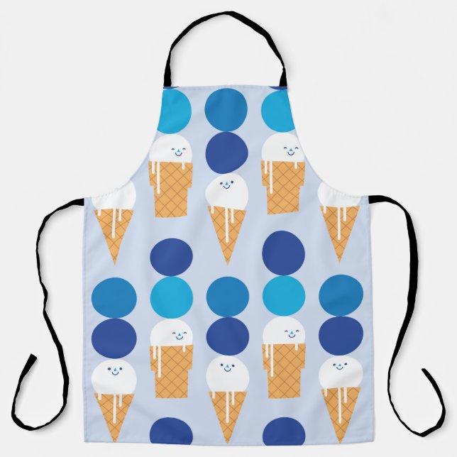 Cartoon cute ice cream seamless pattern design. Vi Apron (Front)