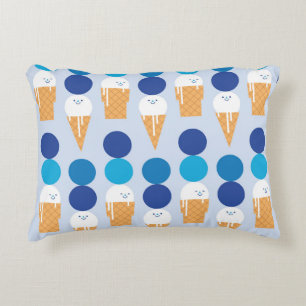 Cartoon cute ice cream seamless pattern design. Vi Decorative Cushion