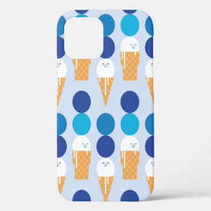 Cartoon cute ice cream seamless pattern design. Vi iPhone 12 Case