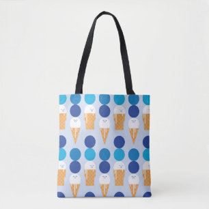 Cartoon cute ice cream seamless pattern design. Vi Tote Bag