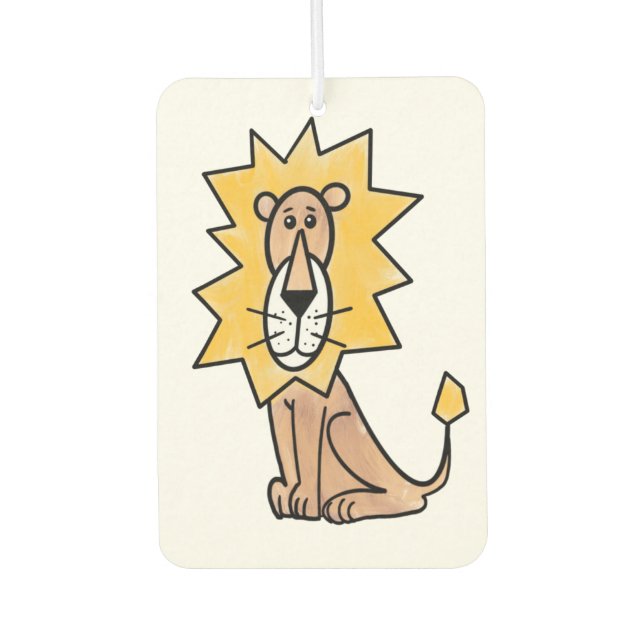 cartoon cute lion kids retro safari jungle animal  car air freshener (Front)