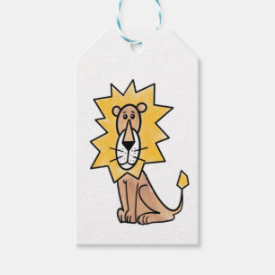 cartoon cute lion kids retro safari jungle animal  gift tags