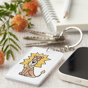 cartoon cute lion kids retro safari jungle animal  key ring