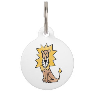 cartoon cute lion kids retro safari jungle animal  pet tag