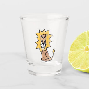 cartoon cute lion kids retro safari jungle animal shot glass