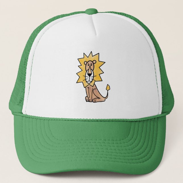 cartoon cute lion kids retro safari jungle animal  trucker hat (Front)