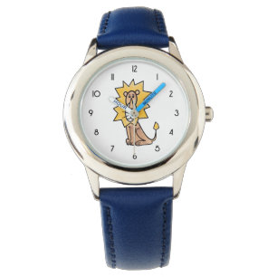 cartoon cute lion kids retro safari jungle animal  watch